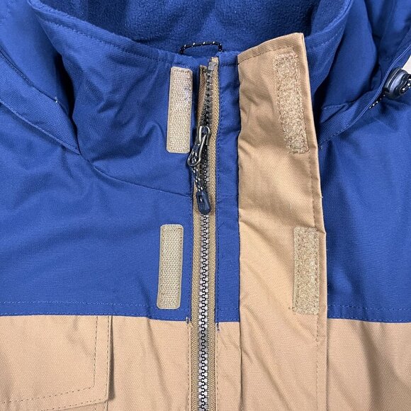 Swiss Tech Trailblazer Brown & Blue Hooded Winter Jacket Size Medium - Picture 6 of 6